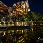 Lake House outdoor lighting on Lake LBJ at Log Country Cove